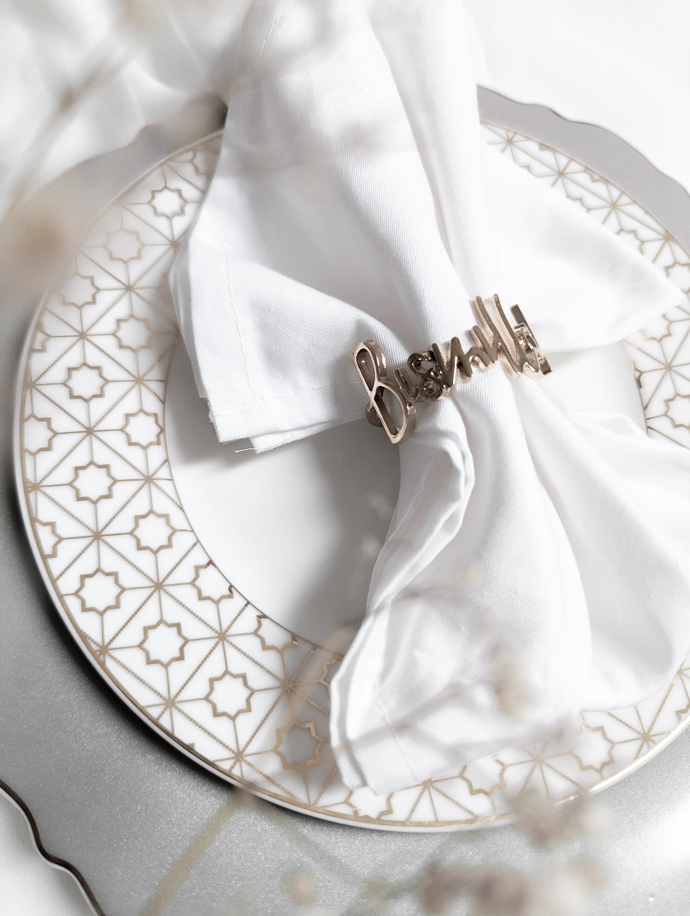 Bismillah Napkin Rings Set Table Decoration Islam Etsy