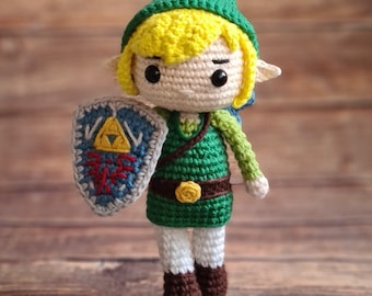 Link (Zelda) amigurumi crochet pattern - FR - EN