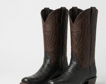 Bottes de cow-boy western texturées exotiques pour hommes