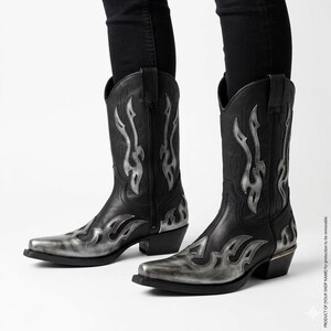 Bottes Vintage Cuir Bleu - Femme - Taille 39,5 - Talon Haut Cône - Fabriquées En Italie