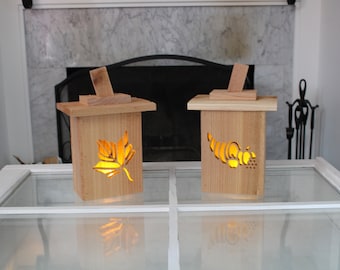 Wooden Lanterns, Fall Lanterns, Autumn, Front Porch Decor, Farmhouse, Outdoor Holiday, LED candle, seasonal, custom design, bulk discount