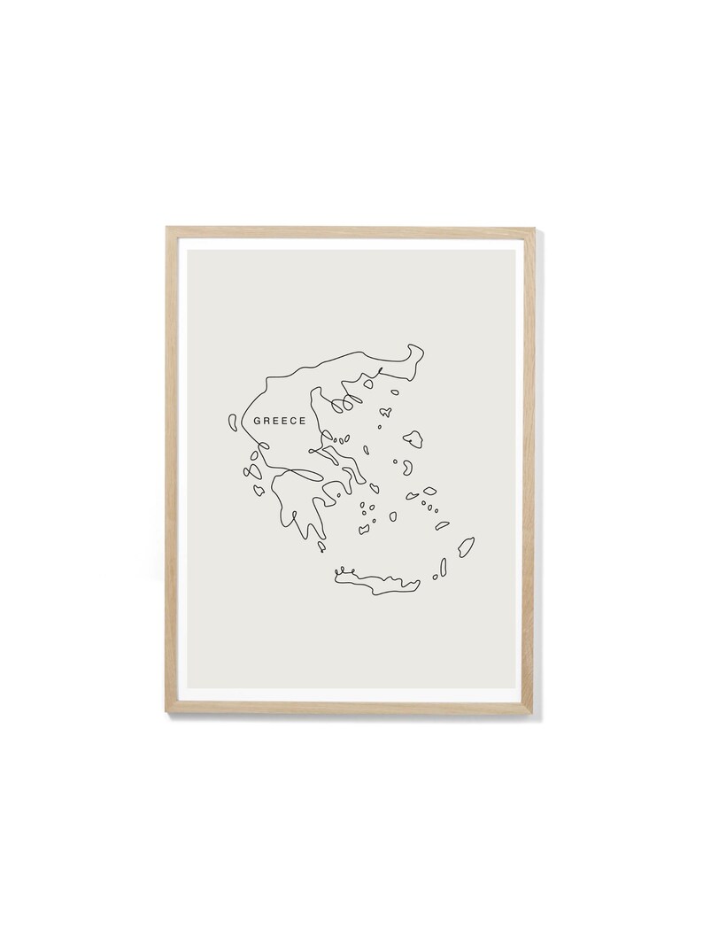 Greece Map Outline Drawing Digital Download Printable - Etsy