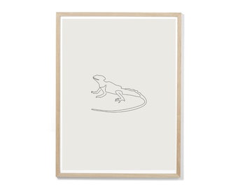 Lizard Line Art Print | Digital Download | Printable Wall Art