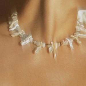 Seashell necklace, Mother Of Pearl necklace, Statement Natural Shell Necklace, mermaid necklace, sea shell jewelry, shell collar choker