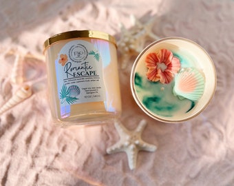 Summer candles | Iridescent candles |  Double wicked | Handmade | Vegan soy wax candles | Best gift for her | Travel | Summer decor