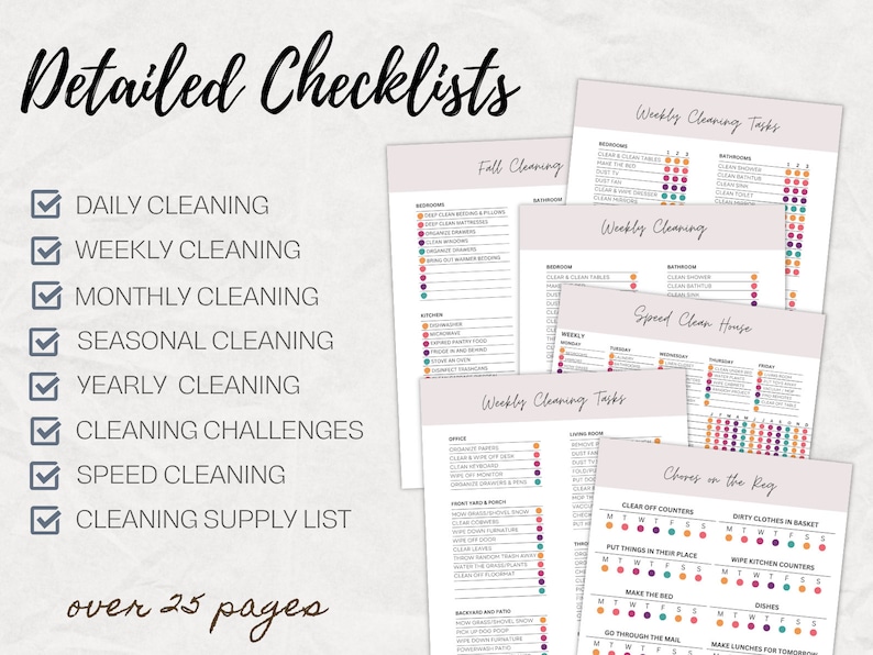 Digital ADHD Cleaning Checklist | Cleaning Planner | ADHD Chore Chart ...