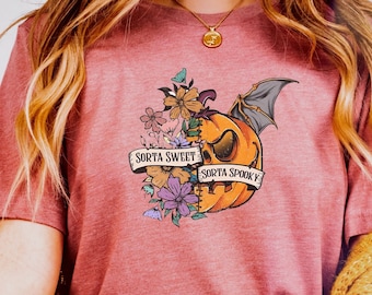 Sorta Spooky Sorta Sweet T-shirt | Halloween Shirt | Halloween Retro Sweatshirt | Halloween Costume t-shirt | Funny Halloween Pumpkin Shirt