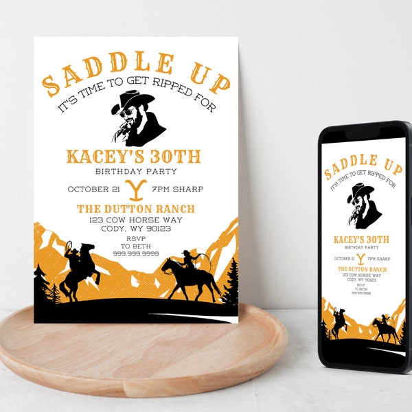 Yellowstone Theme Invitation Etsy UK