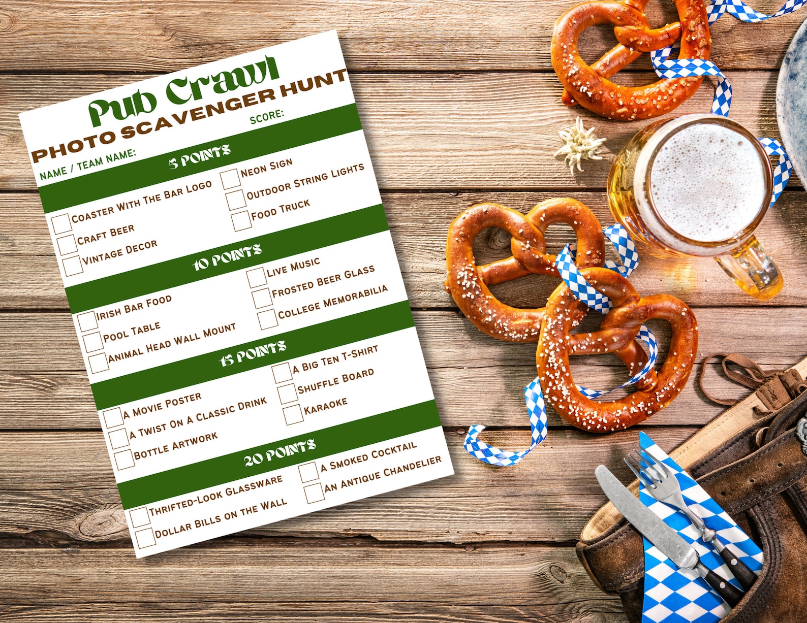 Editable Pub Crawl Scavenger Hunt Template Bar Crawl Etsy