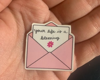 Your Life Is A Blessing Gratitude Sticker Positivity Vinyl Water Bottle Envelope Reminder Sticker