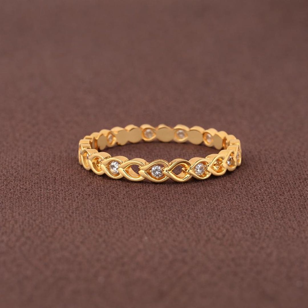 Pattern Eternity Heart Pattern Diamond Eternity Band | 10K 14K 18K Solid Gold, 925 ...