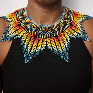 Okama | Extra Large Colombian necklace handmade by Indigenous Artisans | Fairtrade | Okamas | Unique | Beaded | Christmas