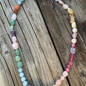 Handmade natural semiprecious stone necklace