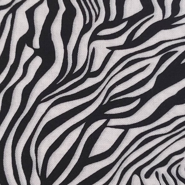 Zebra Print Black and White Quilting Cotton Fabric Timeless Treasures Wild-C8911