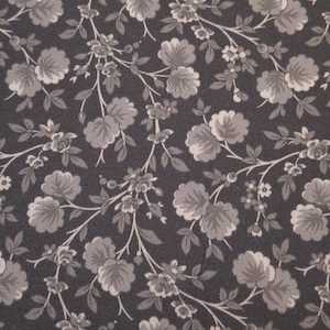 Dark Gray Floral Vine Quilting Cotton Fabric Steelworks II Collection Marcus Fabrics R541032D Charcoal
