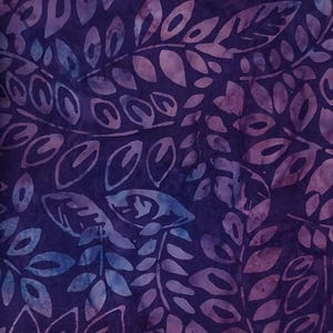 Batik Vine Leaves Dark Violet Purple Cotton Fabric Timeless Treasures ...