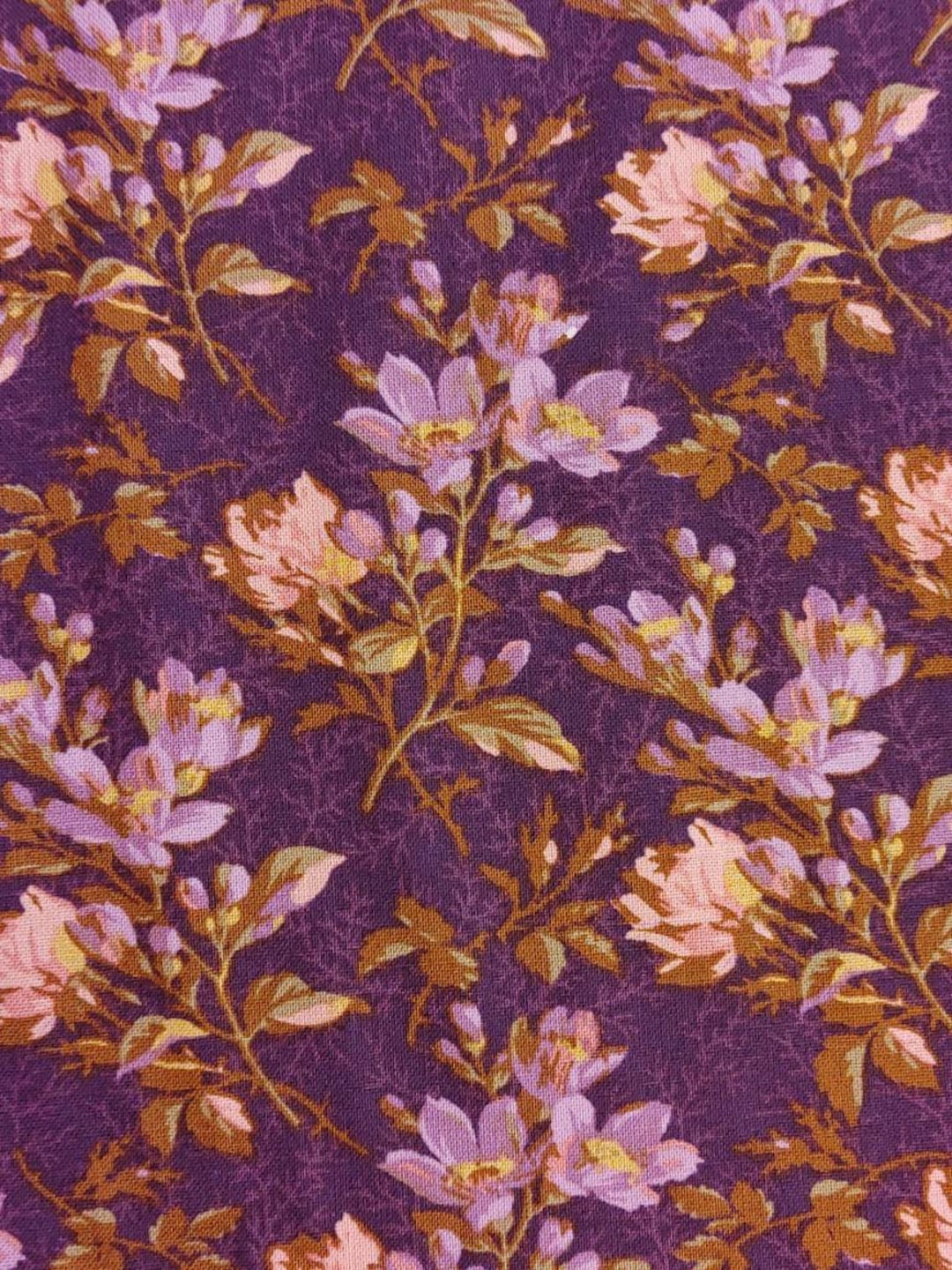 Floral Plum Purple & Lilac Quilting Cotton Fabric - Etsy