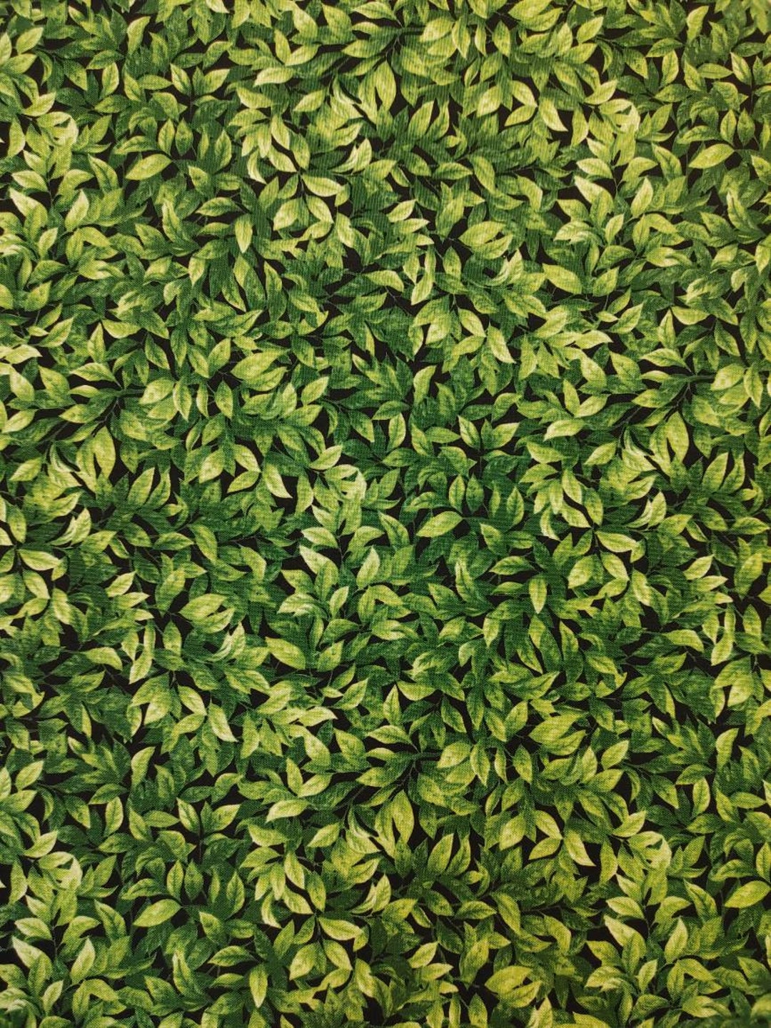 Packed Leaves Dark Green Quilting Cotton Fabric Timeless Treasures