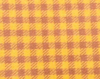 Mustard & Plum Gingham Plaid Cotton Flannel Fabric Marcus Fabrics Primo Plaids R090954 Golden Yellow Copper