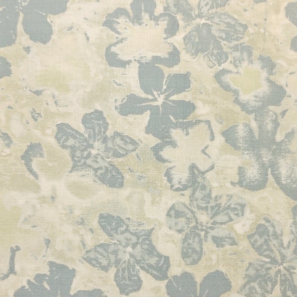 Soft Floral Blue-gray & Sage Green Quilting Cotton Fabric Maywood Studio Abalone Cove