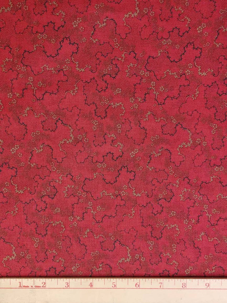 Red Floral Thorny Vines Quilting Cotton Fabric Marcus Fabrics image 3