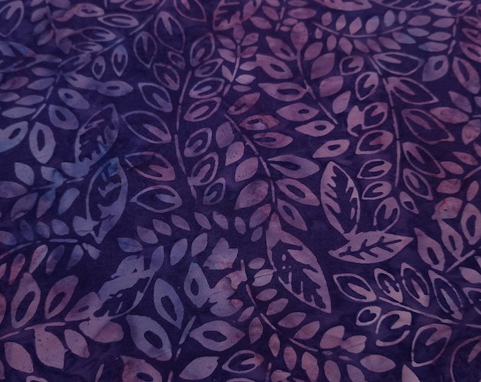 Batik Vine Leaves Dark Violet Purple Cotton Fabric Timeless Treasures ...