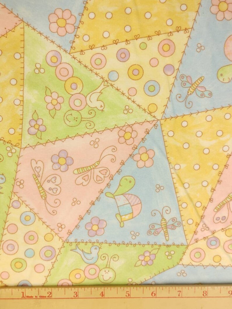 Crazy Pastel Patchwork Print Cotton Flannel Fabric - Etsy