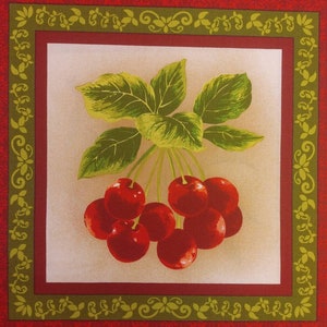 Red Framed Fruit Panels Quilting Cotton Fabric Fabri-Quilt 112-28741 Fresh Harvest