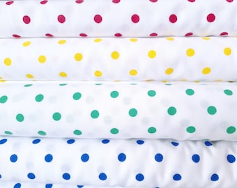 Polka Dot Quilting Cotton Fabric Blue Green Yellow Red Dots