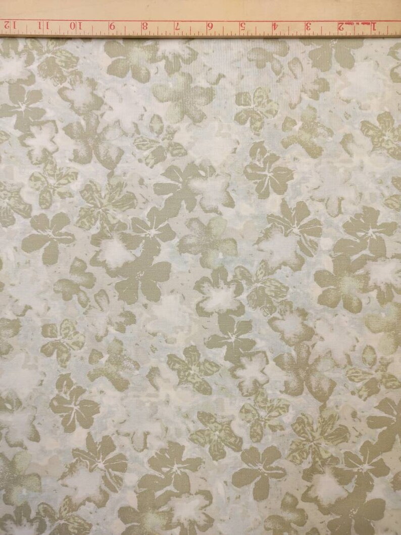 Floral Sage Green and Gray Quilting Cotton Fabricmaywood - Etsy
