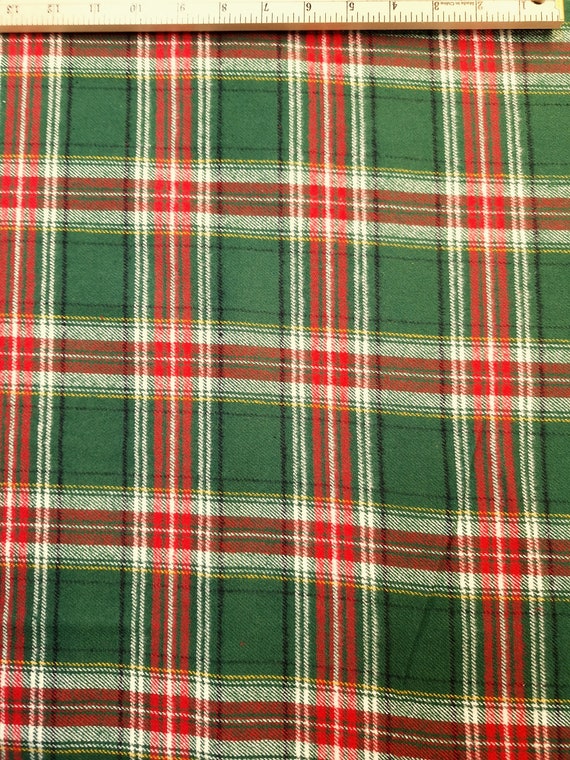 Christmas Plaid Flannel Fabric, Seasonal Fabric, Plaid Fabric