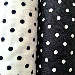Polka Dot Black & White Quilting Cotton Fabric Timeless Treasures Dot-C1820