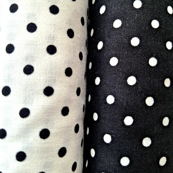 Polka Dot Black & White Quilting Cotton Fabric Timeless Treasures Dot-C1820