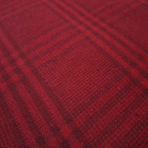 Cranberry Plaid Red & dark Red Cotton Flannel Fabric Marcus Fabrics