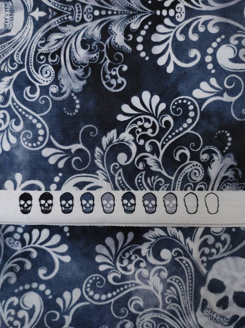 Scull Scroll Dark Blue-gray Quilting Cotton Fabric Timeless Treasures ...