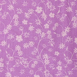 Lilac Floral Monochrome Quilting Cotton Fabric