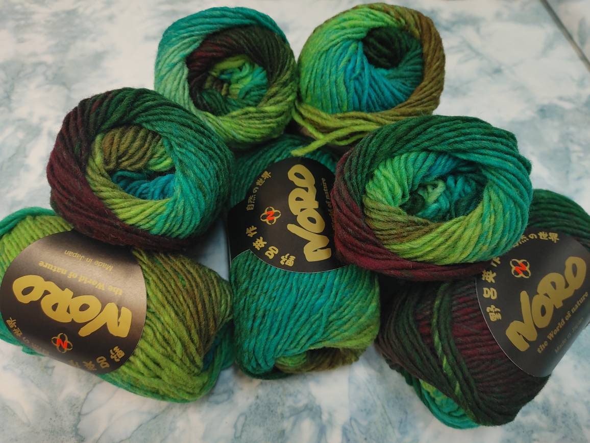 NORO KUREYON Bulky 100% Wool Yarn 50g/100m 110 Yds Colorful Knitting,  Crocheting, Felting, Weaving Outerwear Garments, Accessories & Decor 