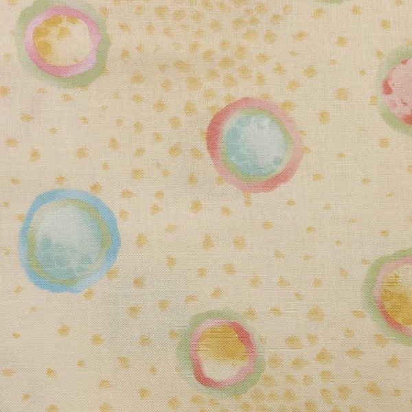 Soft Dots Yellow Blue & Red Quilting Cotton Fabric Benartex Grandma's Pastels-36