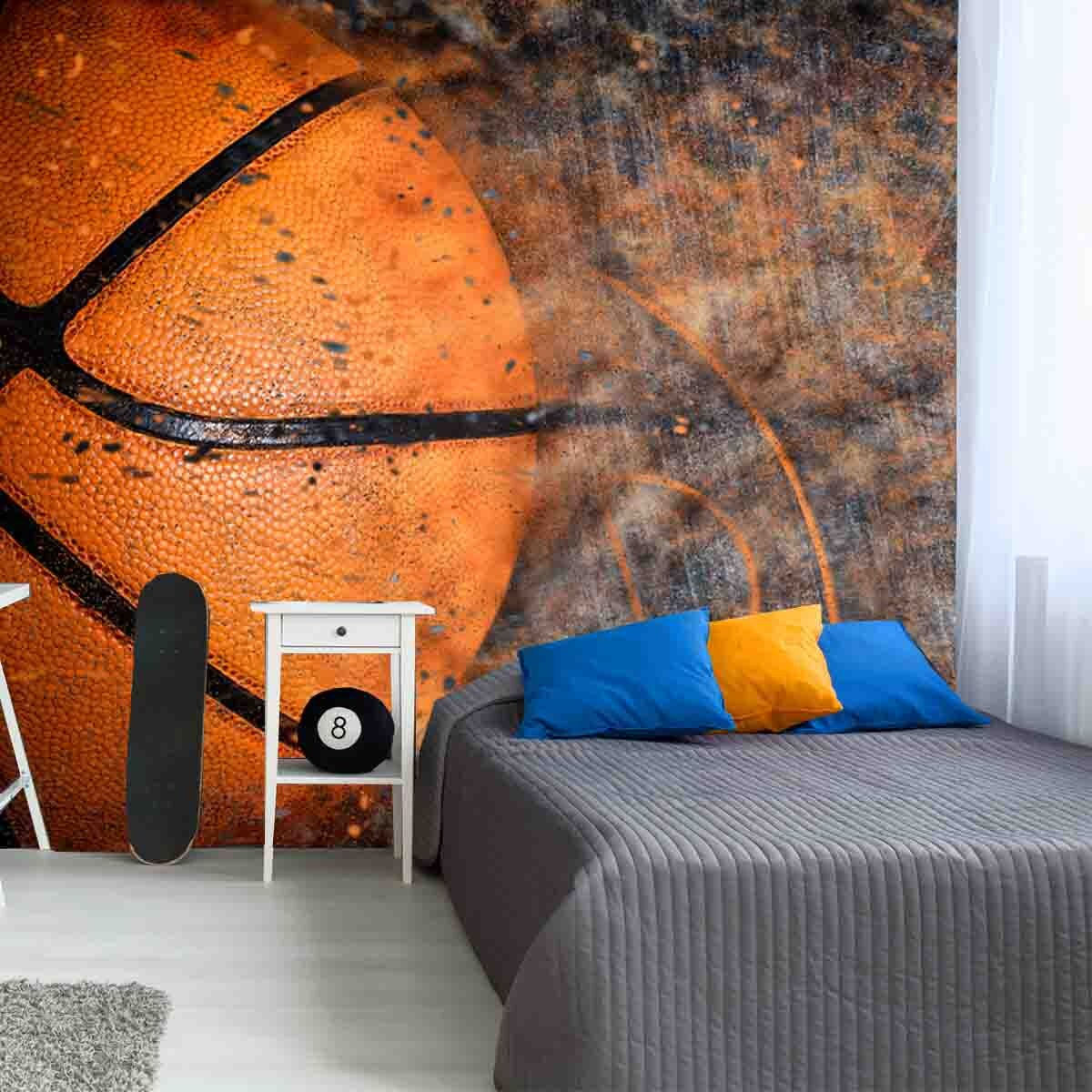 Basketball Banner Background Wallpaper Teen Boy Bedroom Mural Etsy