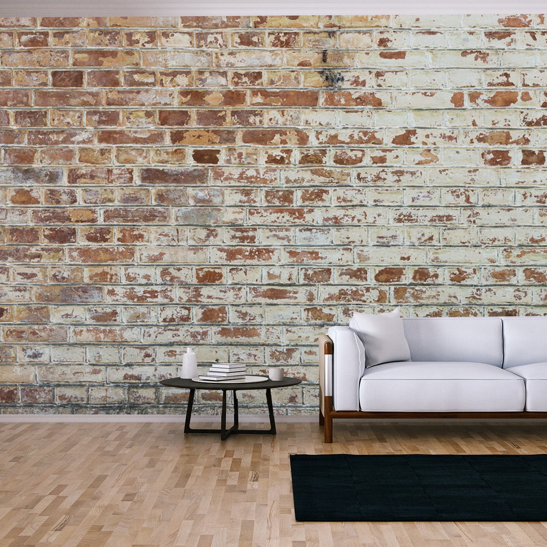 Background of Old Vintage Dirty Brick Wall With Peeling Plaster ...