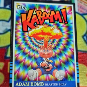 1985 style donruss Kaboom adam bomb ACEO custom card gpk garbage pail kids