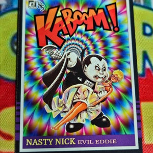 1985 style Donruss Kaboom Nasty Nick Evil Eddie ACEO benutzerdefinierte Karte Mülleimer Kinder