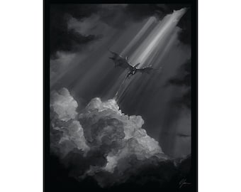 Flight Prints - by Olivia Rose James - Dragon, Fantasy, Wall Art, Library, Bookish, BookTok
