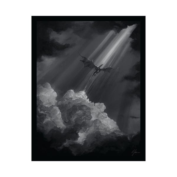 Flight Prints - by Olivia Rose James - Dragon, Fantasy, Wall Art, Library, Bookish, BookTok
