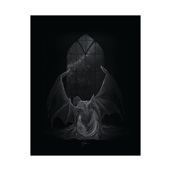 Rhysand Art Print: High Lord, Acotar Fantasy, Black and White Giclee