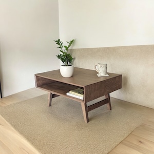 Mesa de centro moderna de mediados de siglo, MCM, mesa bohemia, muebles modernos de mediados de siglo, mesa de centro de madera, mesa minimalista, envío gratis, bohemia