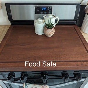 Housse de cuisinière en acajou/ Housse de cuisinière en bois/ Housse de cuisinière électrique/ Housse de cuisinière à gaz/ Décoration de ferme/ Planche à nouilles/ Planche à découper/ Bois dur/Plateau