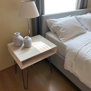 Solid Wood End Table, Waterfall Side Table, Wooden Night Stand, Black Walnut End Table, Solid Walnut Night Stand,Free Shipping, Accent Table