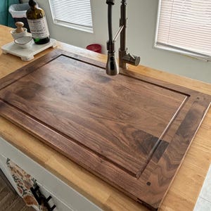 Wooden Sink Cover, Large Sink Cover, Black Walnut Sink Cover , Cutting Board Sink Cover, Hardwood Sink Cover, Black Walnut Cutting Board