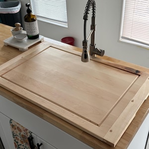Wooden Sink Cover, Handmade Large Sink Cover, Gift For Her, Free Shipping, Cutting Board Sink Cover, Farmhouse Kitchen, Solid Maple Walnut